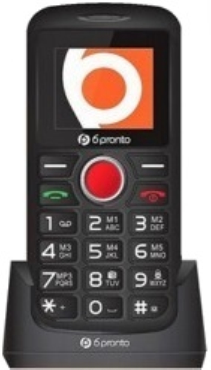 TECNOSHOP Cellulare 6 Pronto Senior Phone 6PB01 con base nero